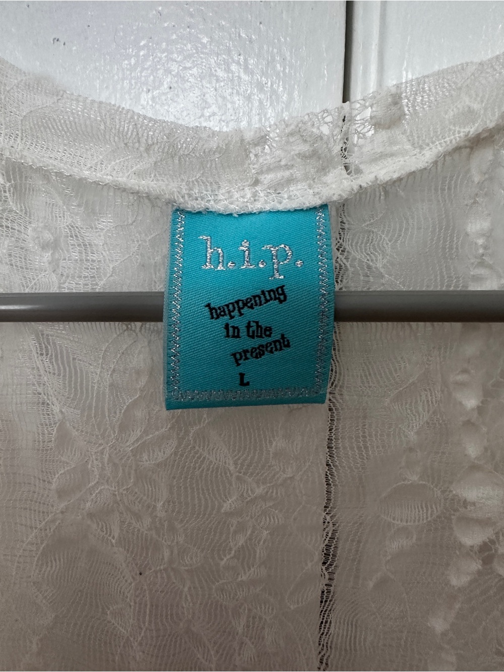 h.i.p. White Lace Overlay Top - Picture 3 of 3